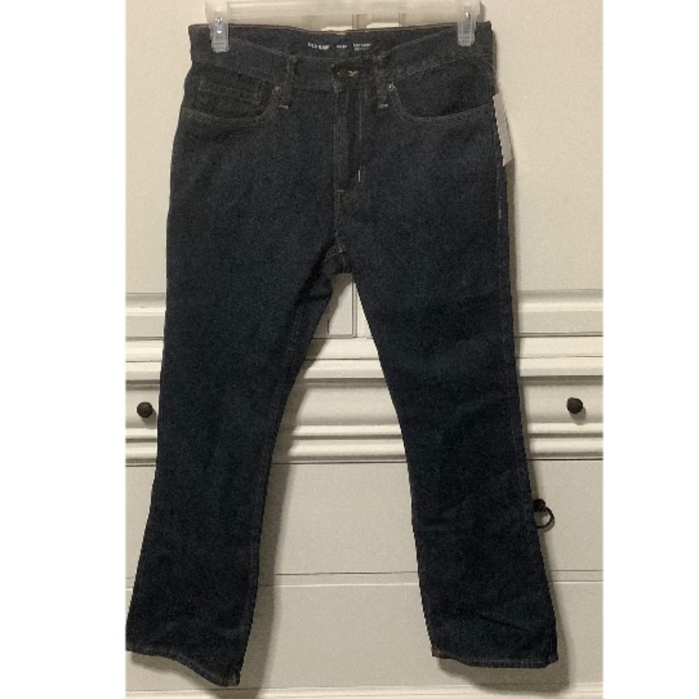 Old Navy NWT Men’s 30X30 boot cut built-in tough dark blue jeans
